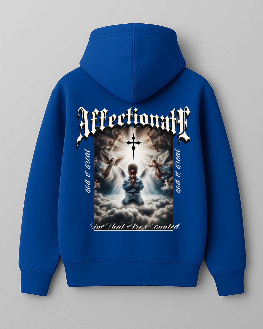 Affectionate l GOD IS GREAT l Premium blue HOODIE