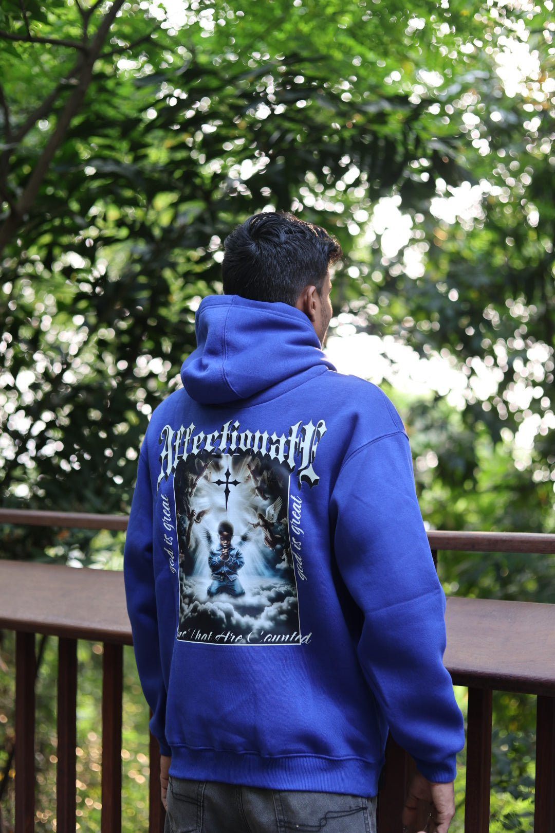 Affectionate l GOD IS GREAT l Premium blue HOODIE