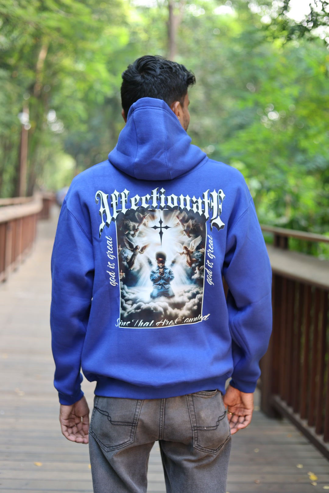 Affectionate l GOD IS GREAT l Premium blue HOODIE