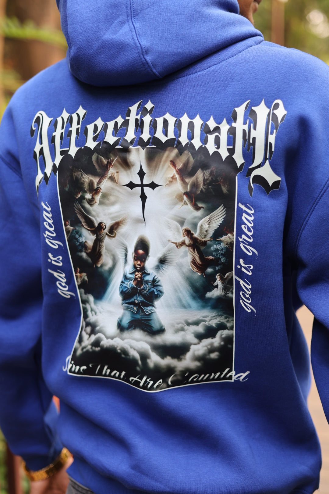 Affectionate l GOD IS GREAT l Premium blue HOODIE