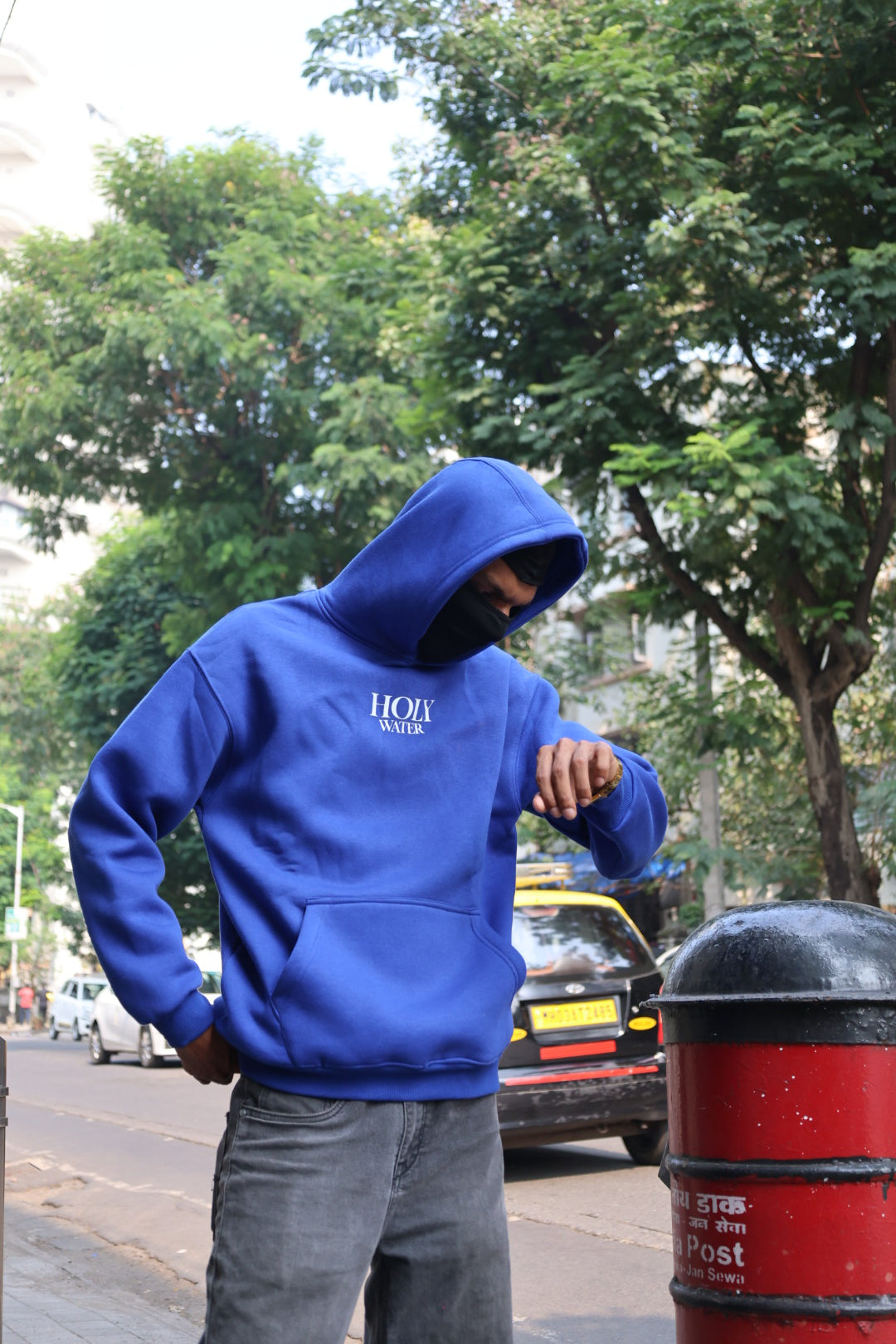 HOLY WATER l Premium Religious Blue HOODIE