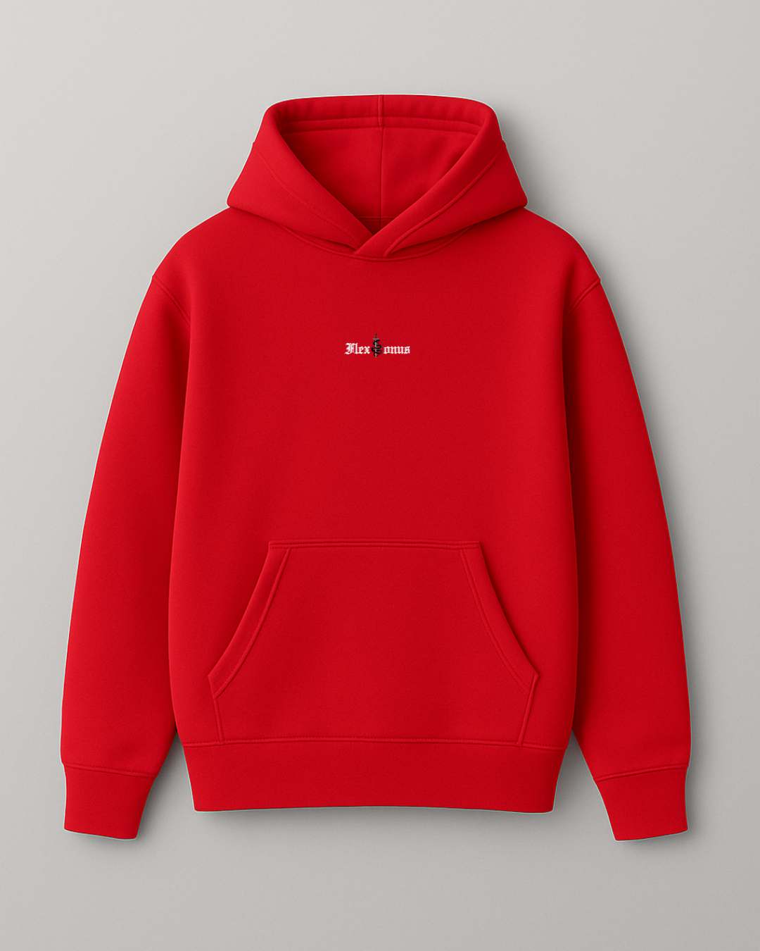 FLEXONUS Printed Premium Red HOODIE